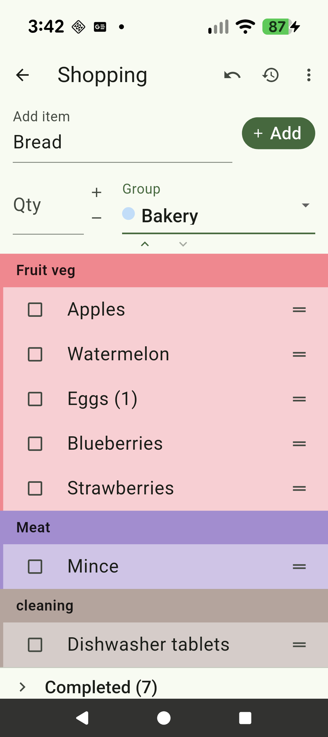 Adding an item with autocomplete suggestions appearing